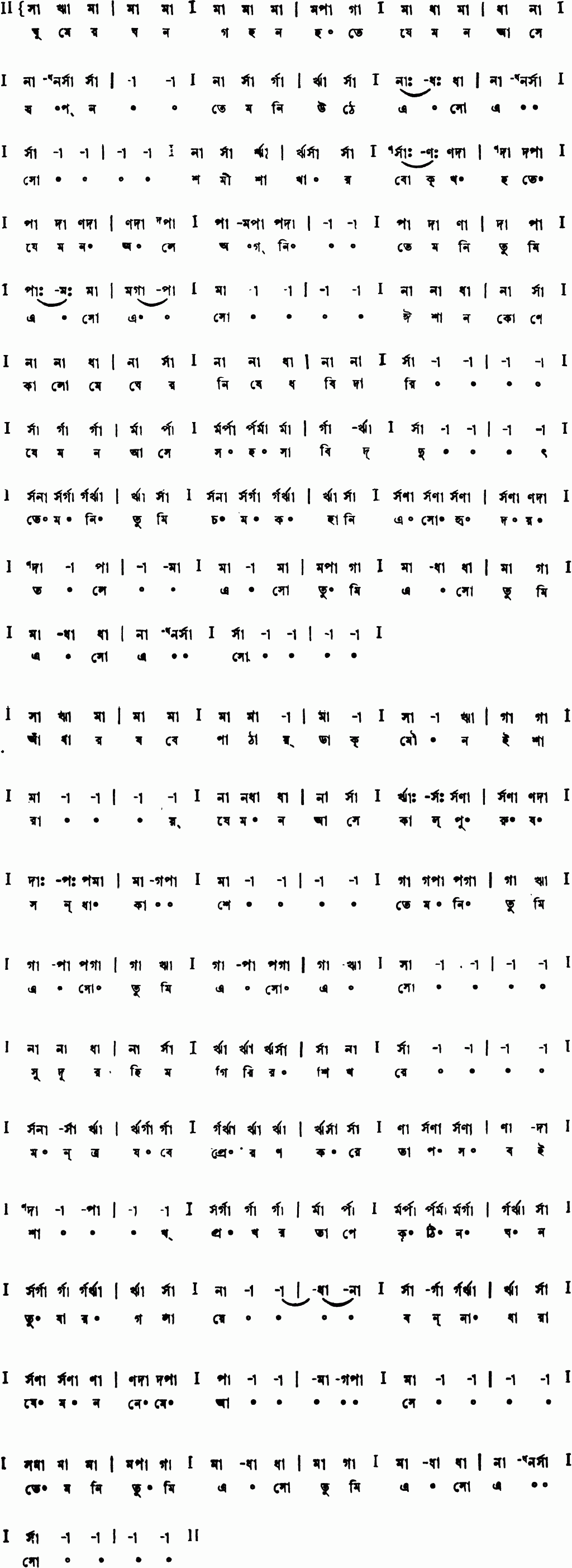 Notation ghumer ghano