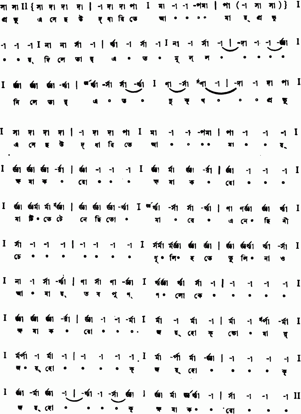 Notation probhu esechho