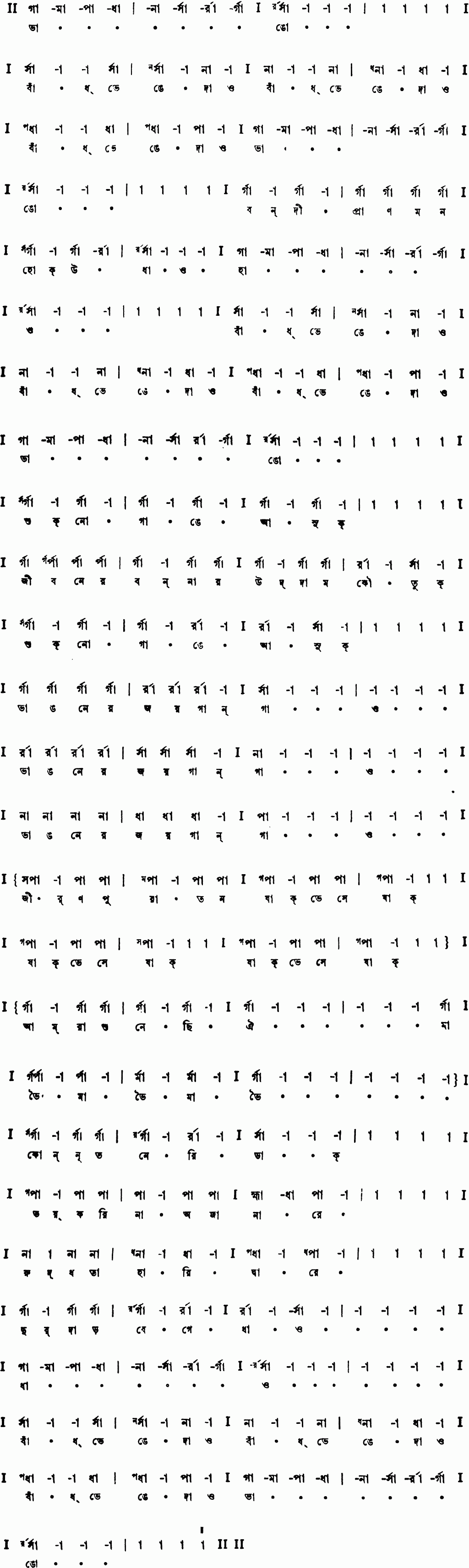 Notation bhango badh bhenge dao