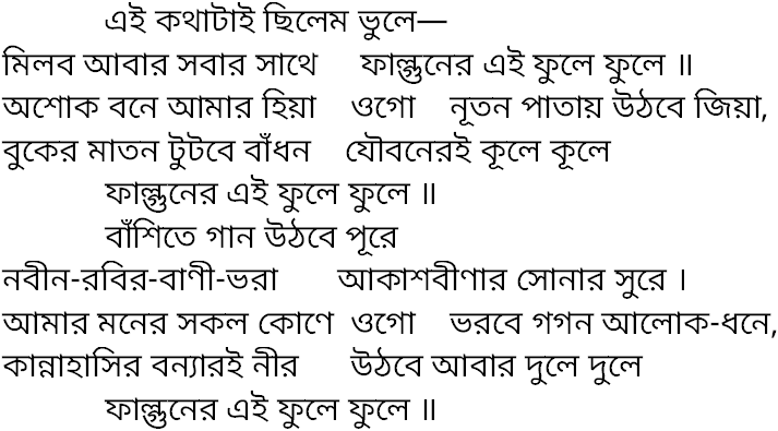 Tagore song ei kothatai chhilem bhule